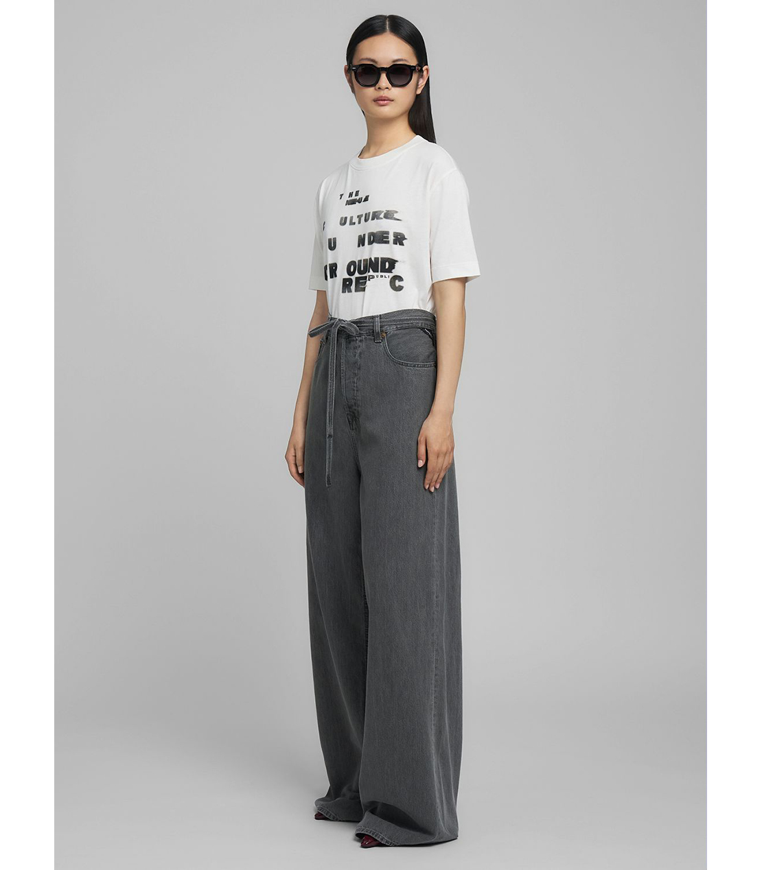 バギーフィットMARGOTTリサイクルブラックデニム 詳細画像 ダークグレー 4